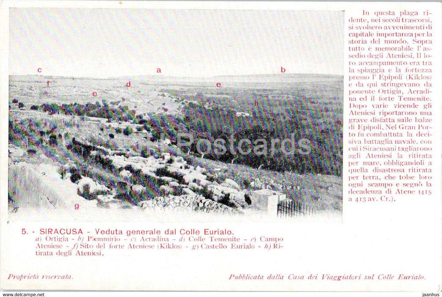 Siracusa - Veduta Generale dal Colle Eurialo - 5 - old postcard - Italy - unused - JH Postcards
