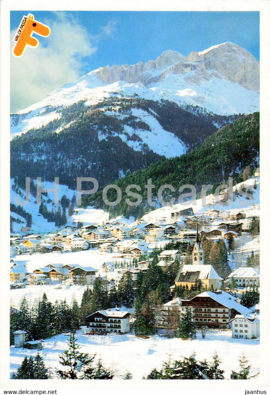 Val di Fassa - Vigo - Panorama verso la Roda di Vael - 1998 - Italy - used - JH Postcards