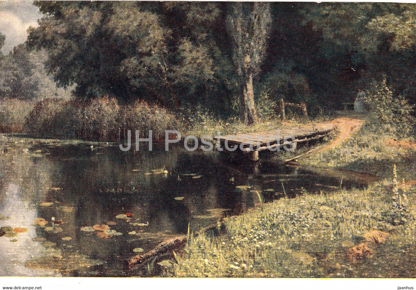 painting by V. Polenov - Overgrown pond - Russian art - 1952 - Russia USSR - unused - JH Postcards
