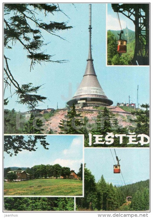 Jested mountain - Tower - cable car - Czechoslovakia - Czech - unused - JH Postcards