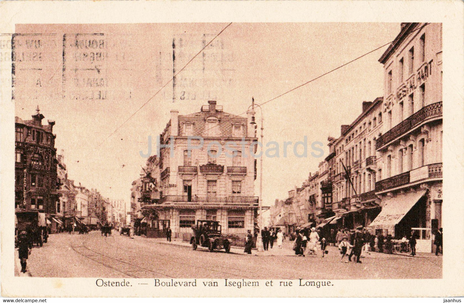Ostende - Oostende - Boulevard van Iseghem et rue Longue - old postcard - 1927 - Belgium - used - JH Postcards