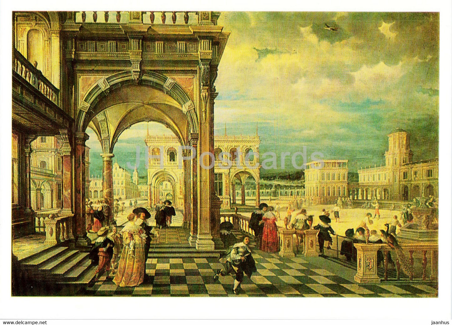 painting by Hendrik van Steenwyck the Younger - An Italian Palace - Flemish art - 1988 - Russia USSR - unused - JH Postcards