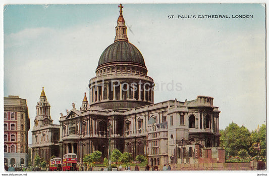 London - St. Paul's Cathedral - bus - H.9147 - United Kingdom - England - used - JH Postcards