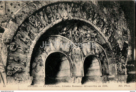 Angers - La Prefecture - Arcades Romanes decouveries en 1836 - 68 - ancient - old postcard - France - unused - JH Postcards