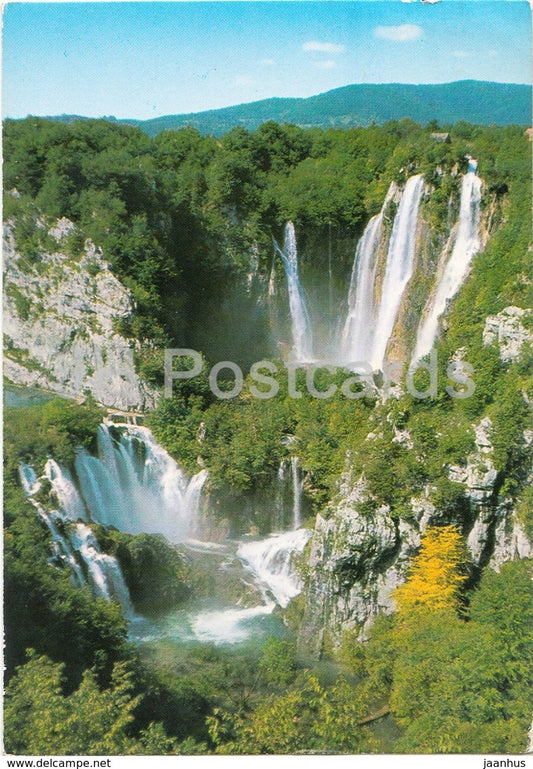 Plitvicka Jezera - Plitvice Lakes National Park - waterrfall - Yugoslavia - Croatia - 1978 - used - JH Postcards