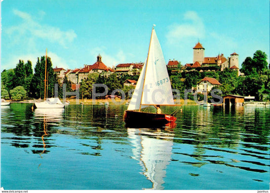 Ville et lac de Morat - Murten - See und Stadt - sailing boat - 1067 - Switzerland - unused - JH Postcards