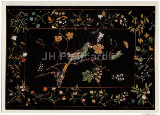Table-top , Parrot on a Bough - Florentine Mosaic - Italian art - 1974 - Russia USSR - unused - JH Postcards