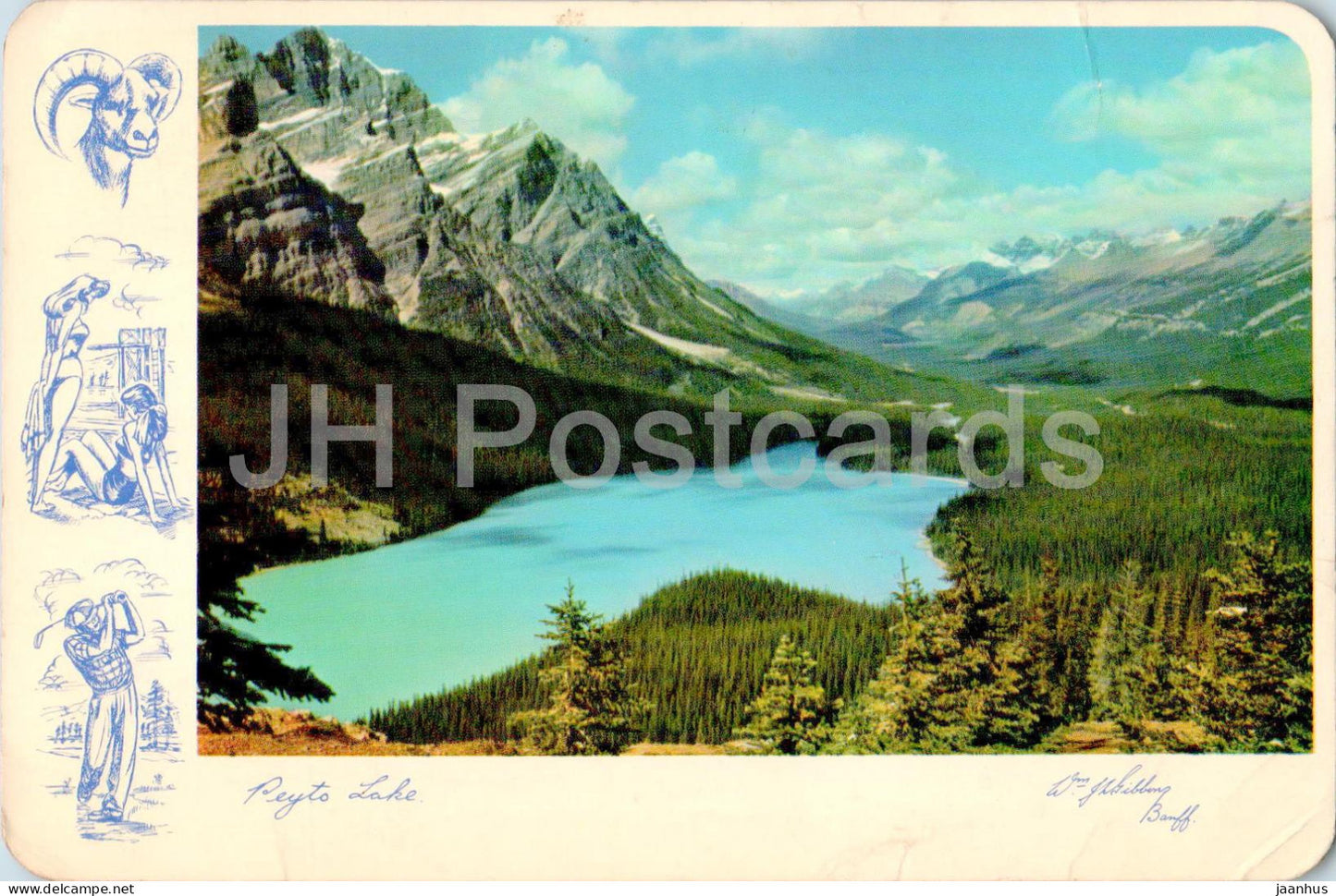 Peyto Lake - old postcard - 1956 - Canada - used