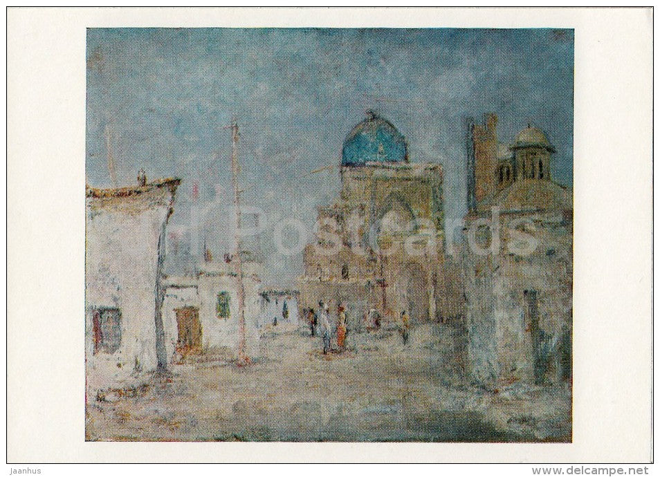 painting by A. Sotskov - Street in Bukhara , 1983 - Russian art - Russia USSR - 1987 - unused - JH Postcards