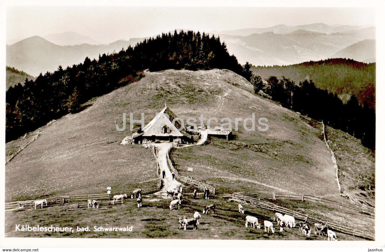 Kalbelescheuer - bad Schwarzwald - old postcard - 1955 - Germany - used - JH Postcards