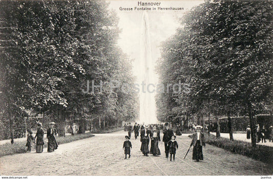 Hannover - Grosse Fontane in Herrenhausen - 1908 - old postcard - Germany - used - JH Postcards