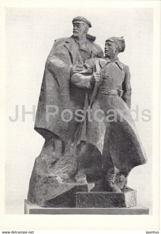 Guarding the World - sculpture by Kerbel and Karev - Lenin strategist - military - art - 1965 - Russia USSR - unused - JH Postcards