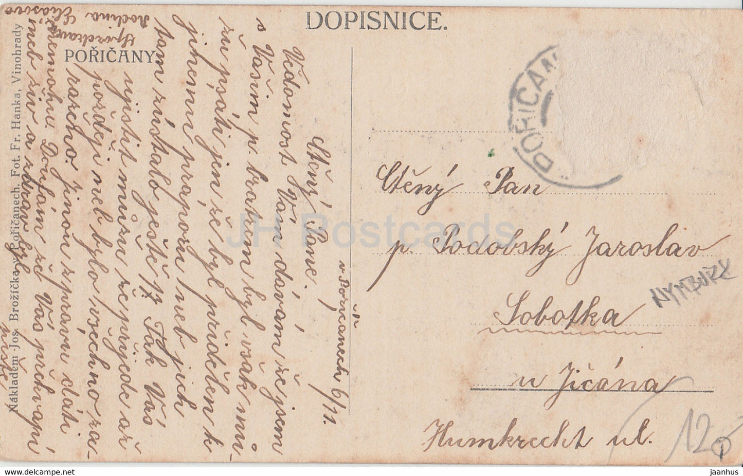 Poricany - old postcard - Czech Republic - used