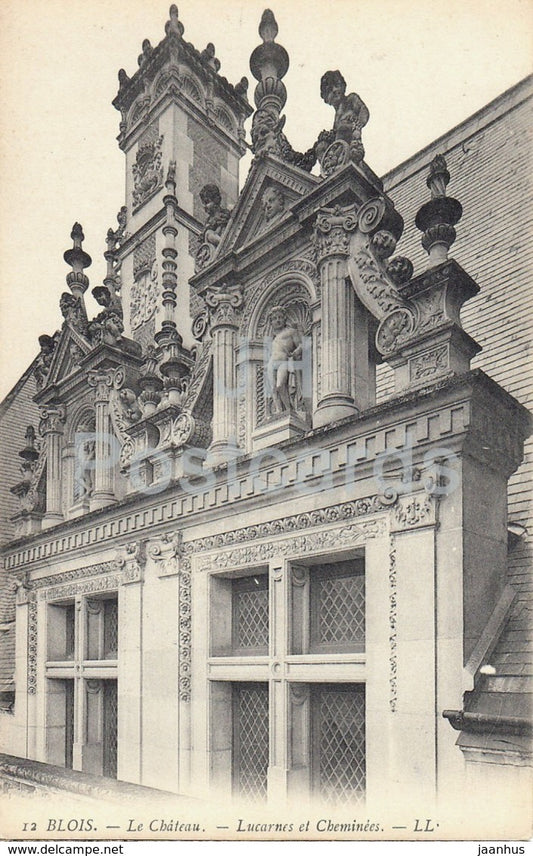 Blois - Le Chateau - Lucarnes et Cheminees - 12 - old postcard - France - unused