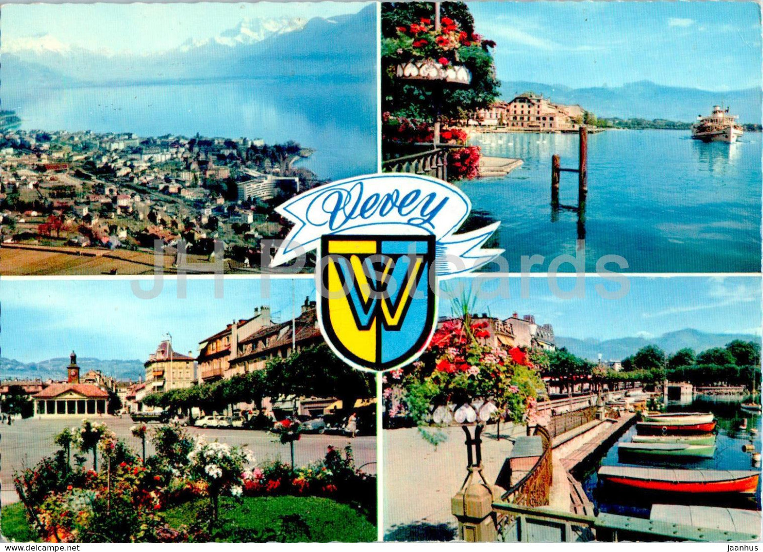 Vevey - multiview - 786 - 1969 - Switzerland - used - JH Postcards