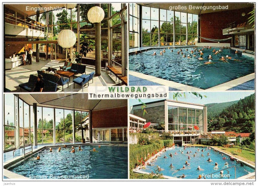 Wildbad Thermalbewegungsbad - Eingangshalle - Freibecken - pool - 195 - Germany - 1983 gelaufen - JH Postcards