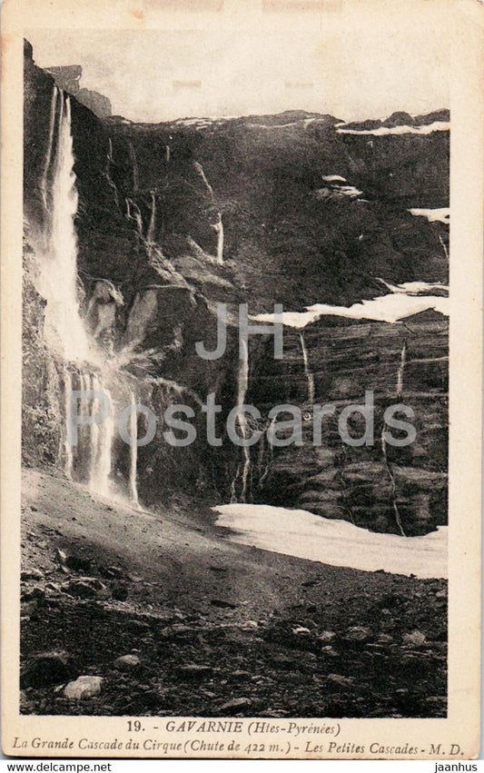 Gavarnie - La Grande Cascade du Cirque - Les Petites Cascades - 19 - old postcard - France - used - JH Postcards