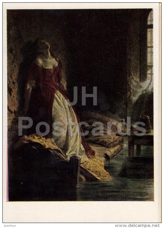 Painting by K. Flavitsky - Princess Tarakanova - Russian art - Russia USSR - 1961 - unused - JH Postcards