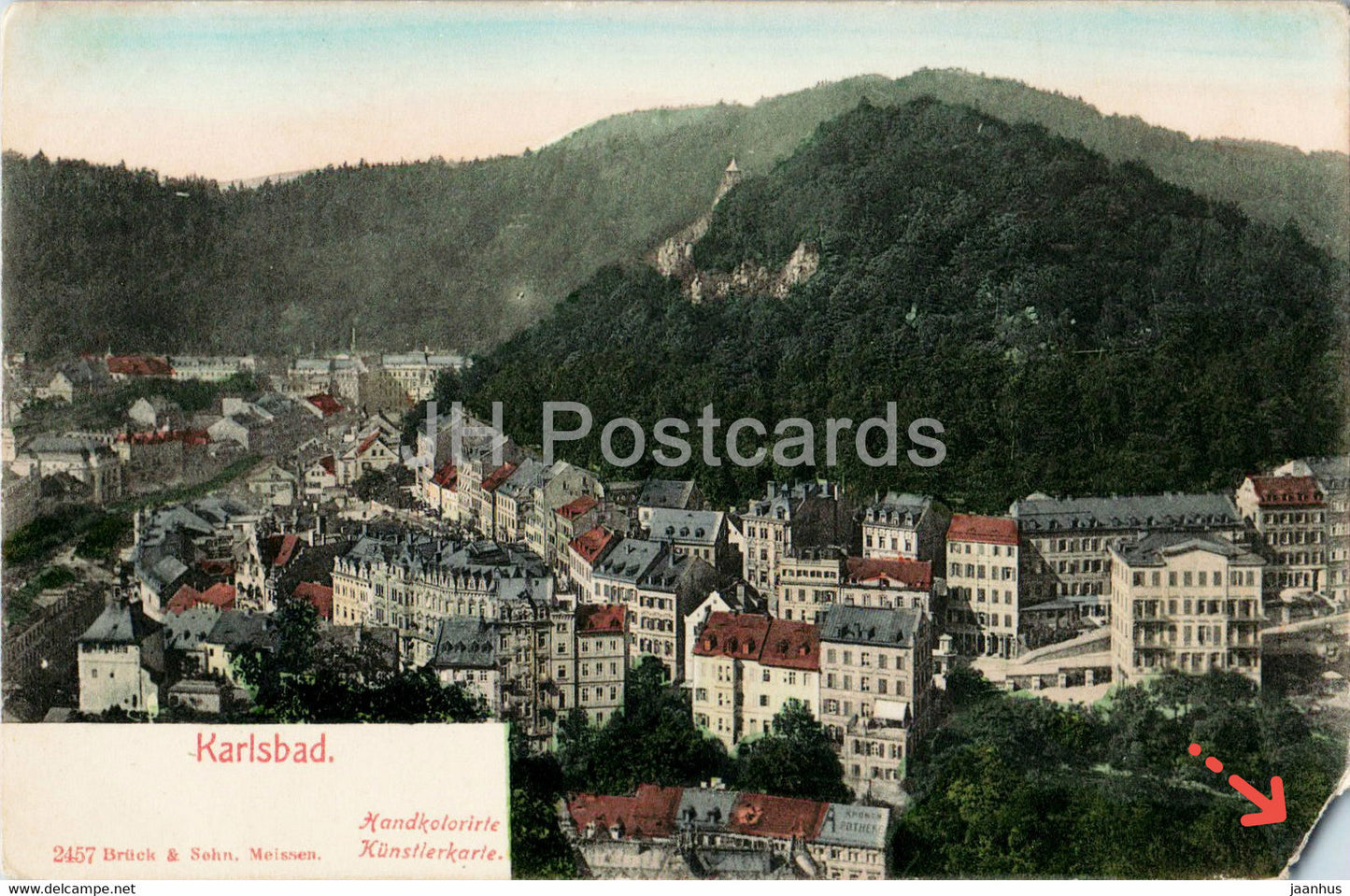 Karlsbad - Karlovy Vary - Handkolorierte - 2457 - old postcard - Czech Republic - unused - JH Postcards