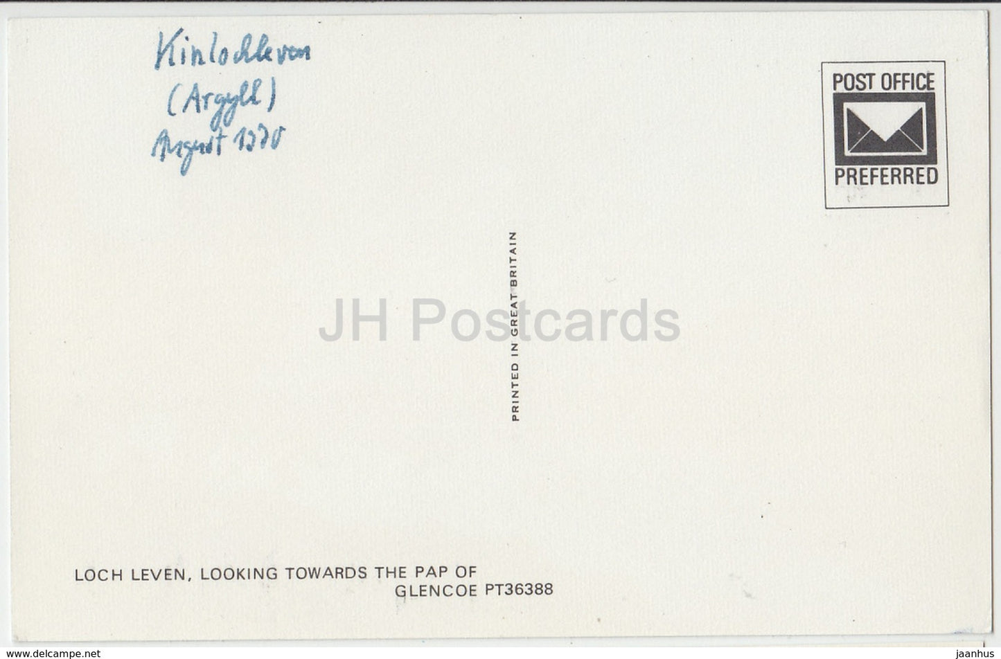 Loch Leven - Looking Forward The Pap Of Glencoe - PT36388 - 1970 - United Kingdom - Scotland - used