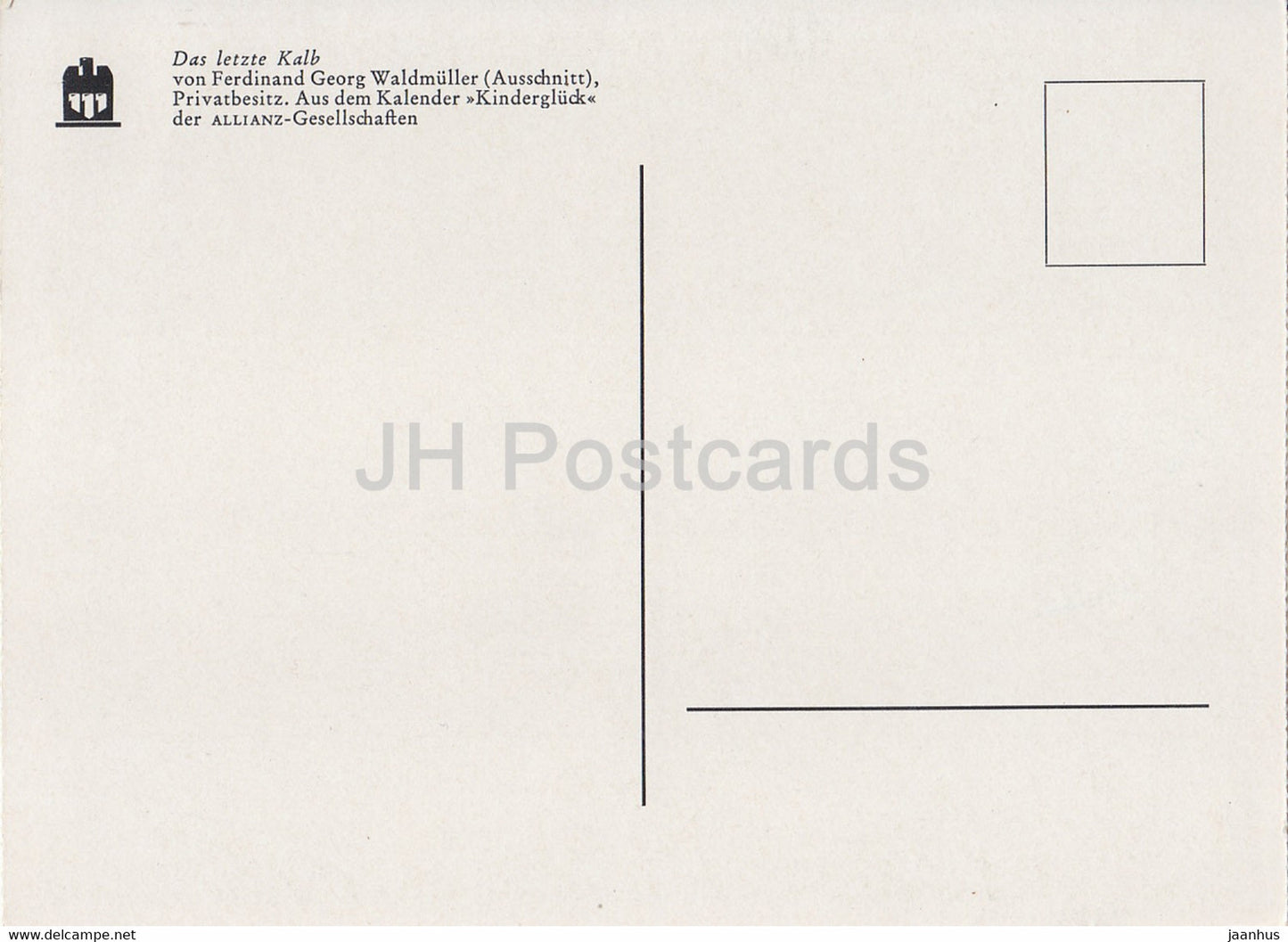 peinture de Ferdinand Georg Waldmuller - Das Letzte Kalb - Le dernier veau - bébé - Art autrichien - Allemagne - inutilisé