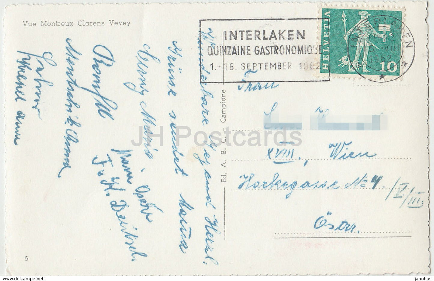 Vue Montreux Clarens Vevey – 1962 – Schweiz – gebraucht