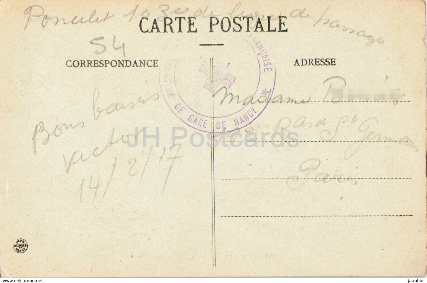 Nancy - Vue Generale prise depuis Saint Epvre - 25 - old postcard - 1917 - France - used