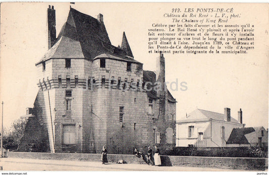 Les Ponts de Ce - Chateau du Roi Rene - castle - 212 - 1922 - old postcard - France - used - JH Postcards