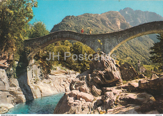 Lavertezzo - Valle Verzasca - Ponte Romano - bridge - 1983 - Switzerland - used - JH Postcards