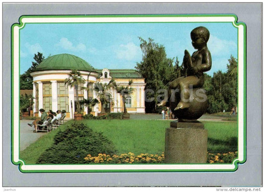 Frantiskovy Lazne - spa - boy sculpture - Czechoslovakia - Czech - unused - JH Postcards