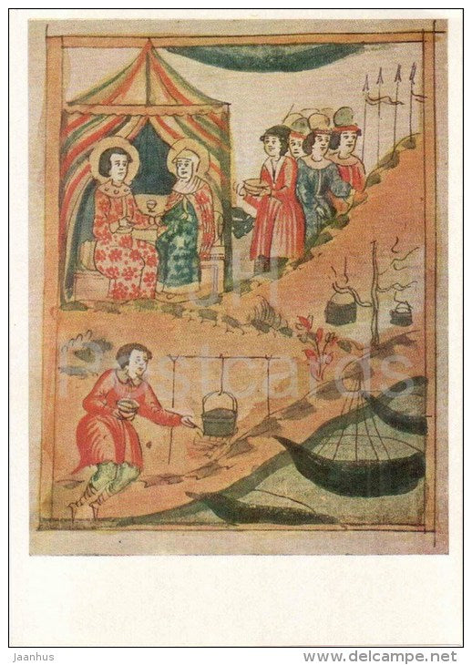 The boyars expelled Peter and Fevronia - miniature - The Tale of Peter and Fevronia - 1971 - Russia USSR - unused - JH Postcards
