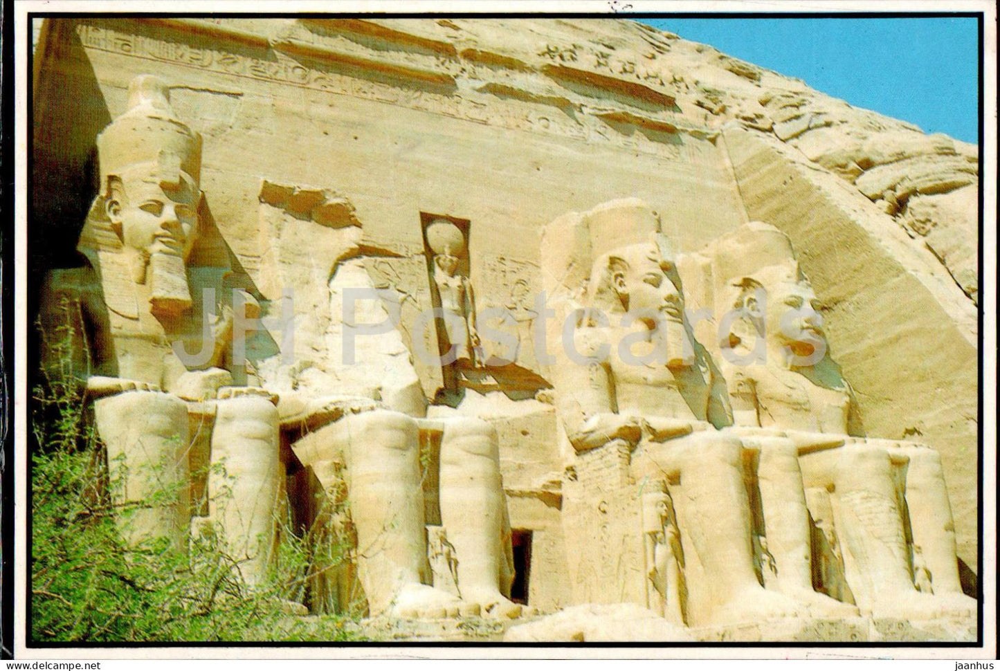 Abu Simbel Four Statues of Ramses II - ancient world - Egypt - unused - JH Postcards