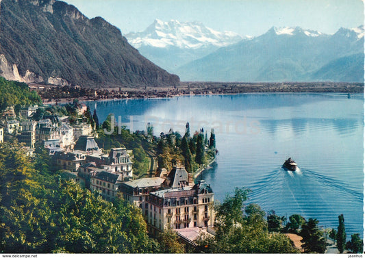 Territet Montreux - Vue Generale et les Dents du Midi - 805 - Switzerland - unused - JH Postcards