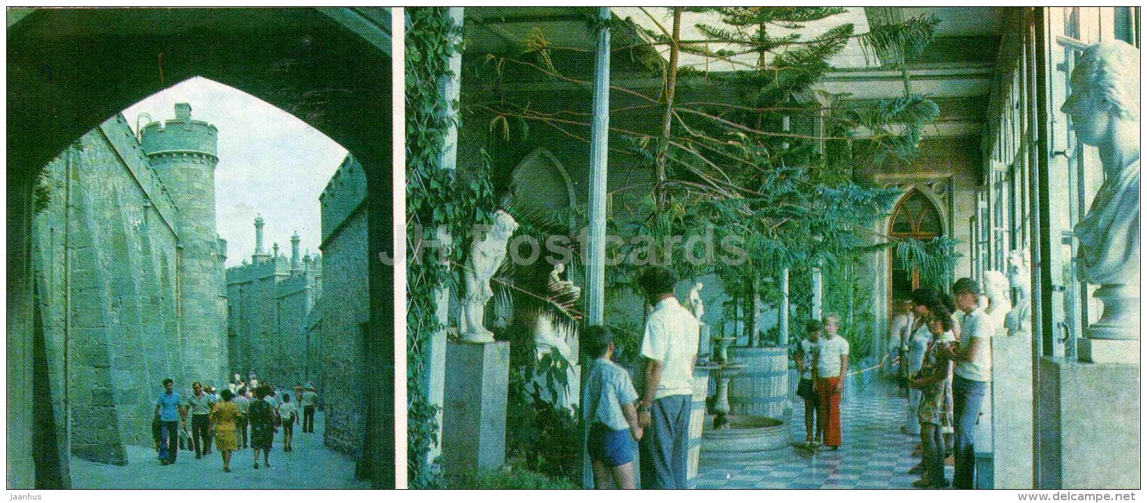 Shuvalovsky passage - in the Winter Garden - Alupka Palace Museum - Crimea - 1982 - Ukraine USSR - unused - JH Postcards
