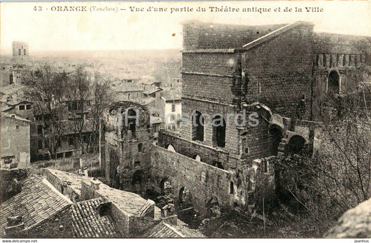 Orange - Vue d'une partie du Theatre antique et de la Ville - 43 - old postcard - 1908 - France - used - JH Postcards