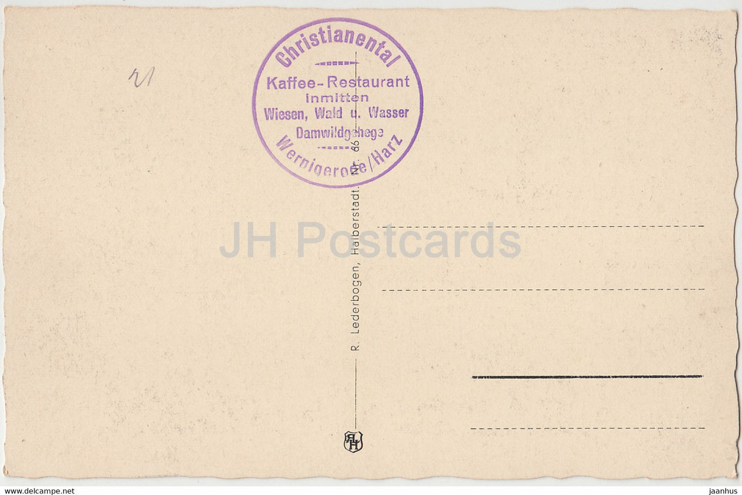 Wernigerode am Harz - Christianental - 66 - old postcard - Germany - unused