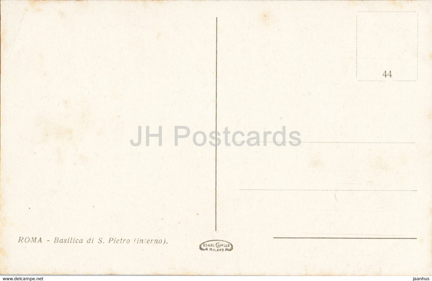 Roma - Rome - Basilica di S Pietro - interno - cathedral - 44 - old postcard - Italy - unused