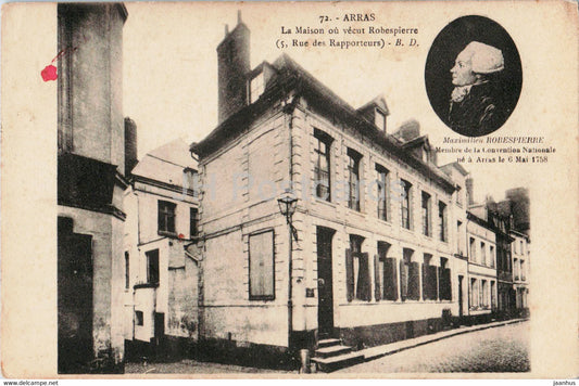 Arras - Le Maison ou vecut Robespierre - 72 - old postcard - 1914 - France - used - JH Postcards