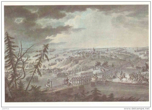 painting by unknow artist - war - invasion of Napoleon's army in Russia - Battle of Borodino - art - unused - JH Postcards