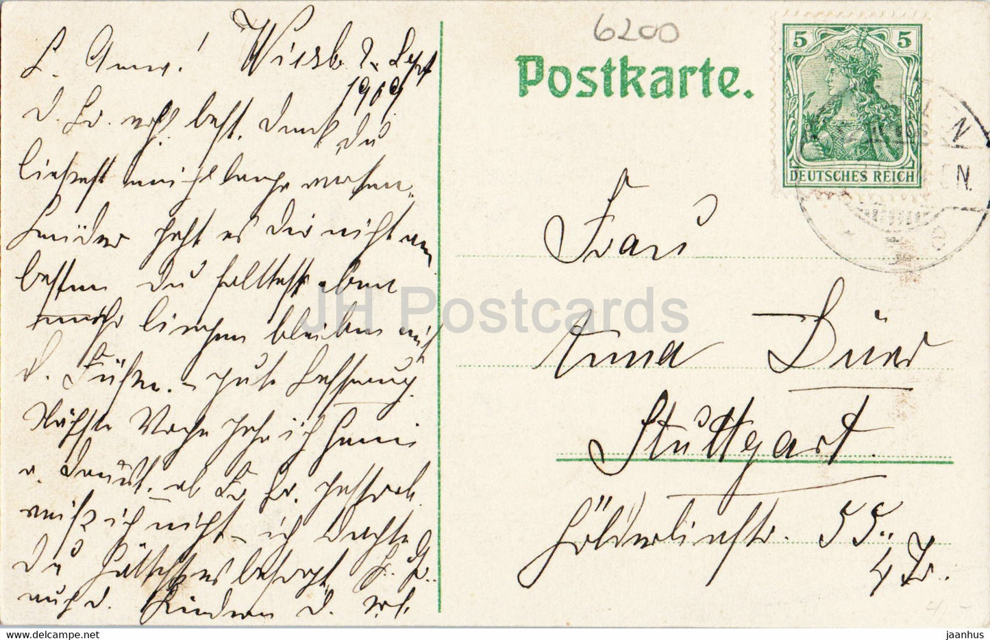 Wiesbaden - Kgl Theater Foyer - theatre - old postcard - 1909 - Germany - used