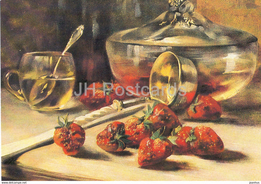 painting by Prof E Donadini - strawberry - art - Germany - unused - JH Postcards