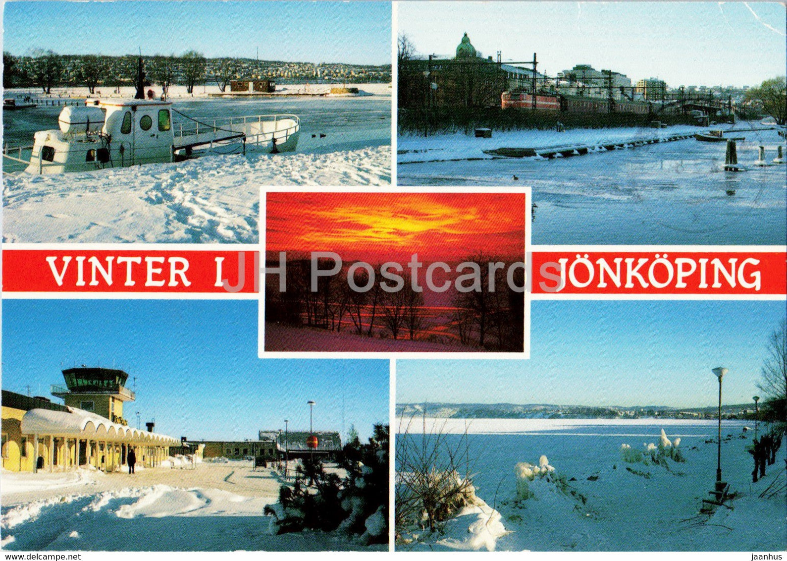 Vinter i Jonkoping - Winter in Jonkoping - boat - Sweden - used - JH Postcards