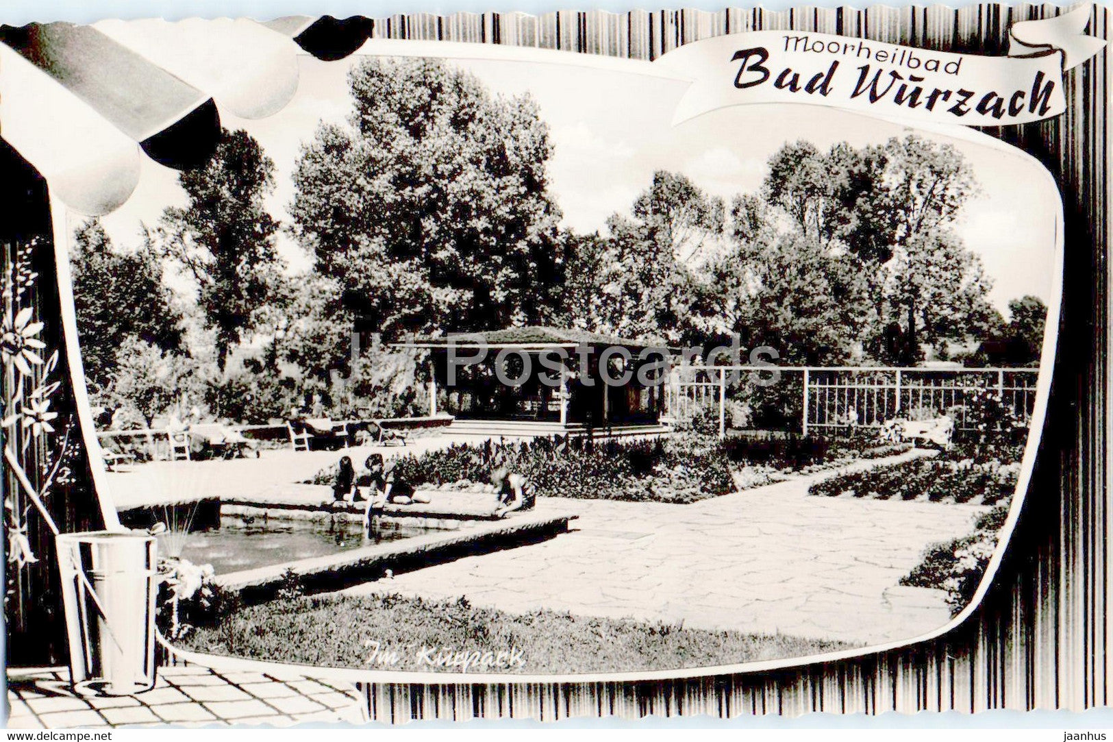 Moorheilbad Bad Wurzach - Im Kurpark - 1959 - old postcard - Germany - used - JH Postcards