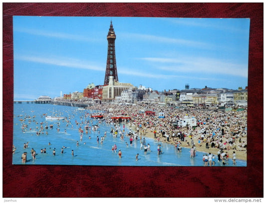 Golden Beach and Tower - Blackpool - Lancashire - England - United Kingdom - unused - JH Postcards