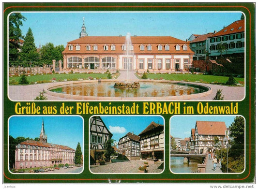 Grüsse aus Elfenbeinstadt Erbach im Odenwald - Germany - 1991 gelaufen - JH Postcards