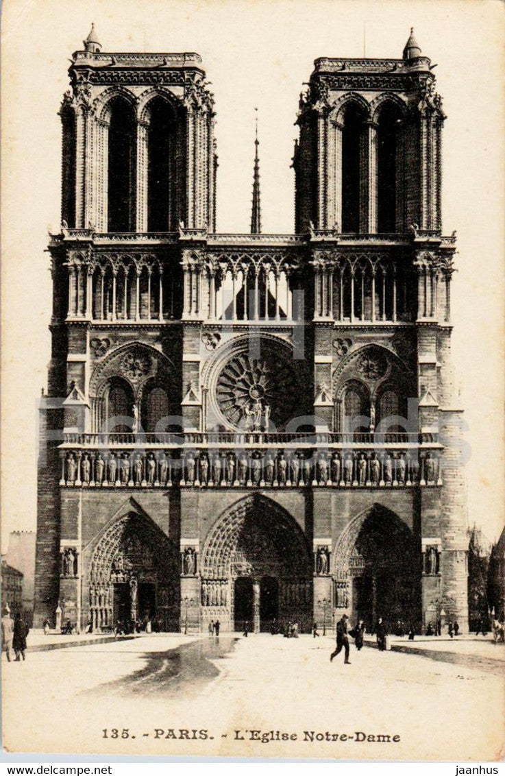 Paris - L'Eglise Notre Dame - 135 - old postcard - France - unused - JH Postcards