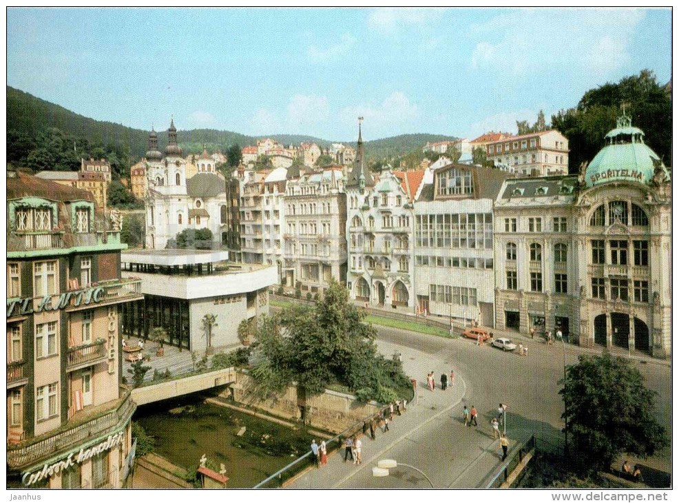 Centre of the Spa with J. Gagarin Sprudel Colonnade - Karlovy Vary - Karlsbad - Czechoslovakia - Czech - unused - JH Postcards