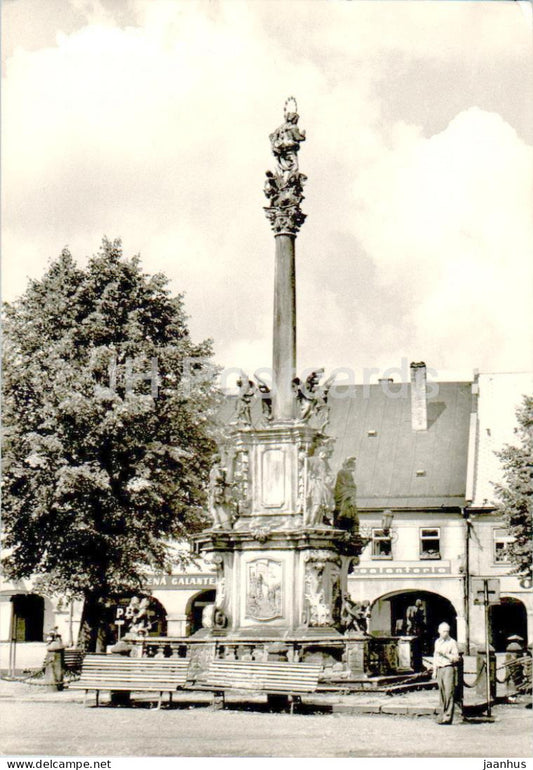 Letohrad - okr Usti nad Orlici Morovy sloup na namesti - column on the square - Czech Repubic - Czechoslovakia - used - JH Postcards