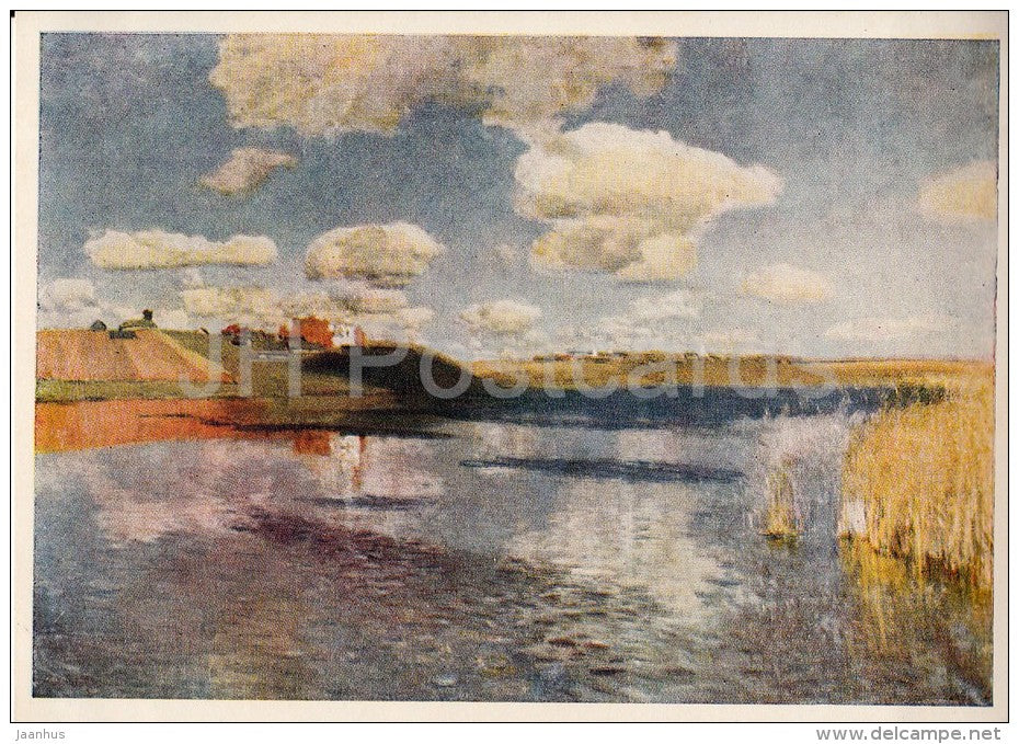 painting by I. Levitan - Lake , 1900 - Russian art - 1954 - Russia USSR - unused - JH Postcards