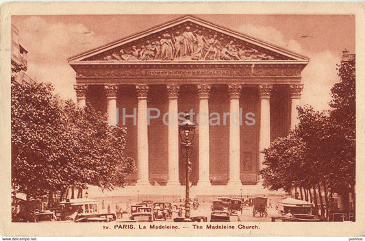 Paris - La Madeleine - church - 19 - old postcard - 1926 - France - used - JH Postcards